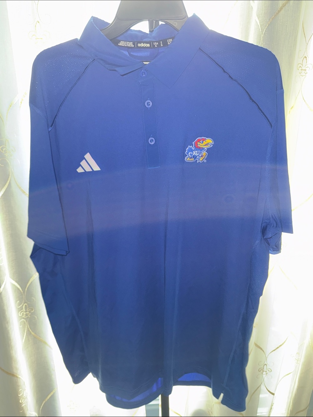 adidas Royal Blue Kansas Jayhawks Polo
